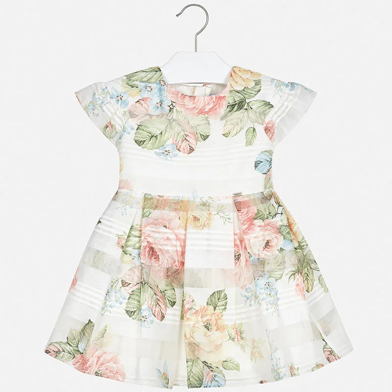 3930 Short Sleeve Devore Flower Dress