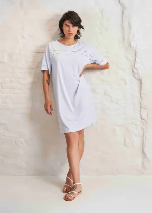 Akari Short Sleeve Cotton Sleepdress Soft Blue