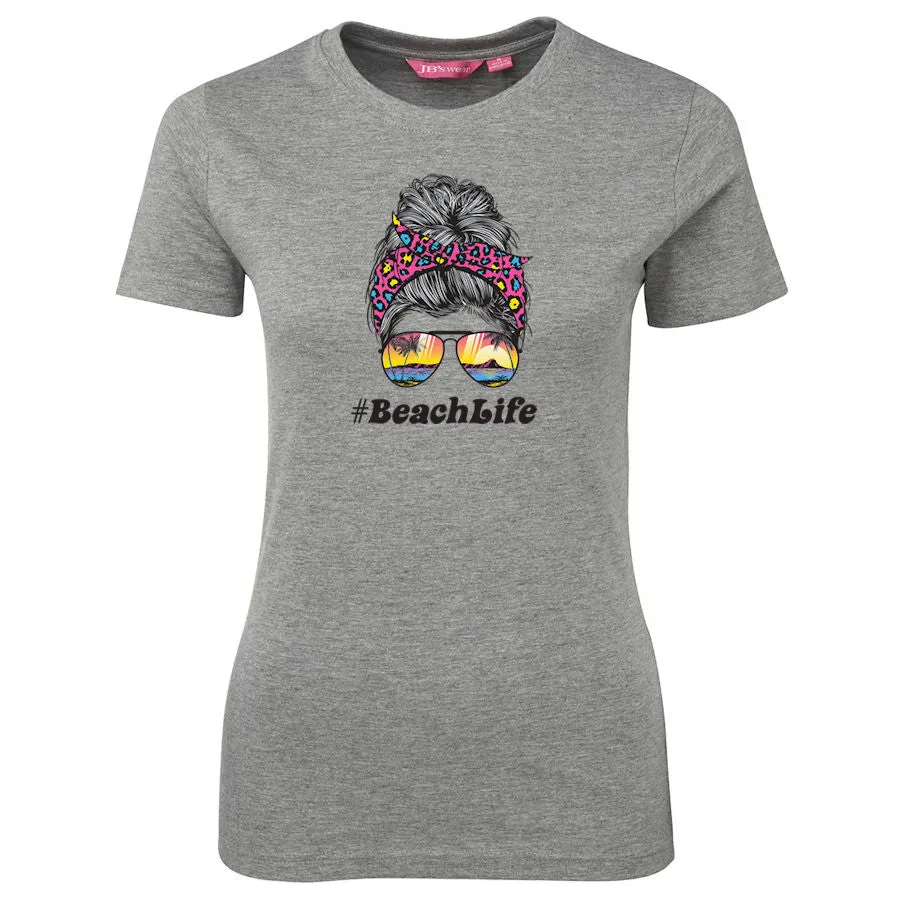 #BeachLife Logo Ladies T-Shirt (Marle Grey)