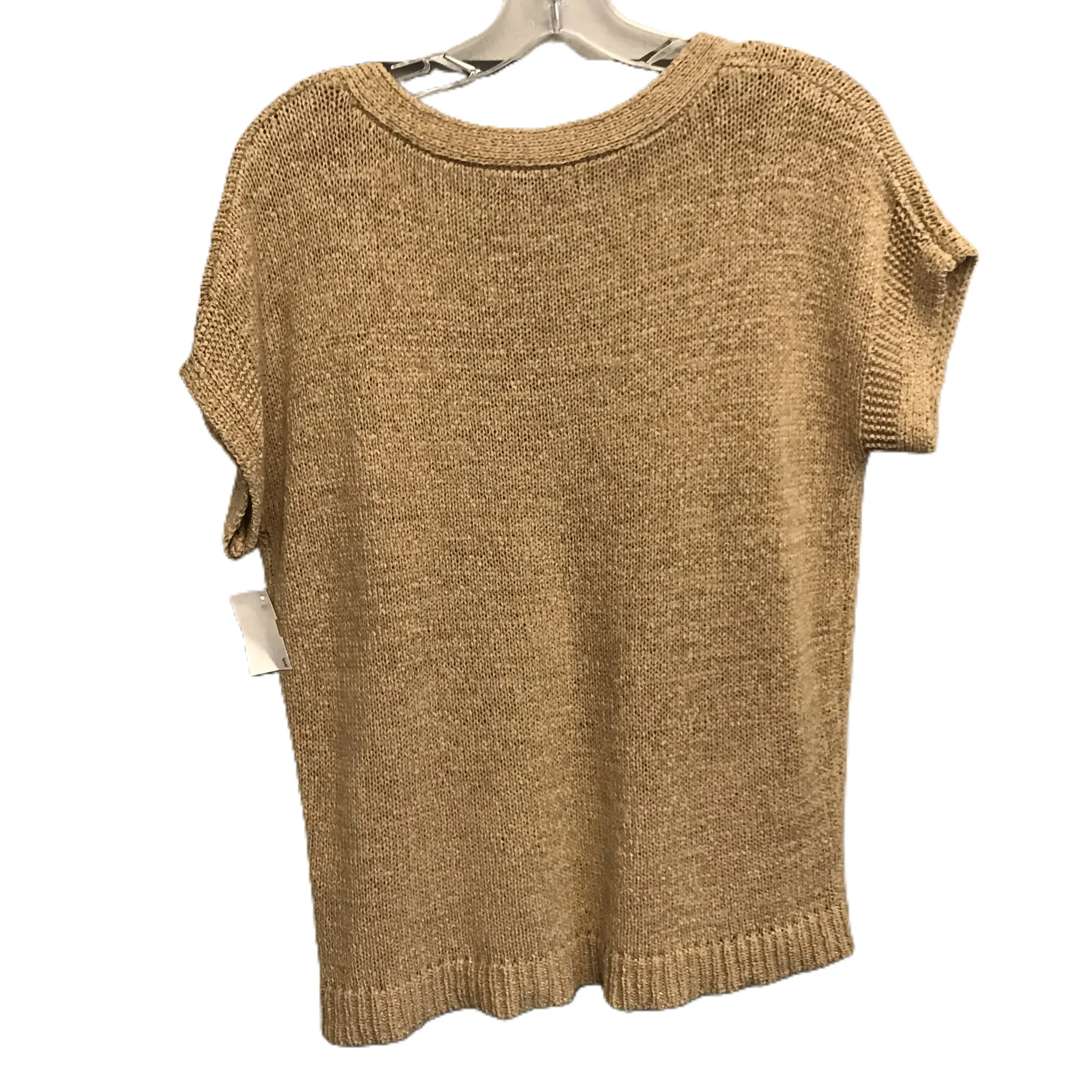 Beige Sweater Short Sleeve By Cable And Gauge, Size: M