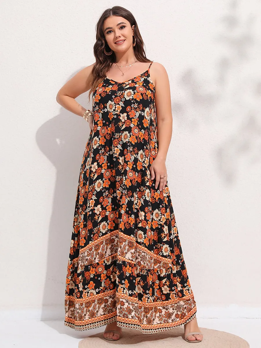 BerriesJam - 2024 V-neck Backless Elegant Large Hem Boho Long Dress