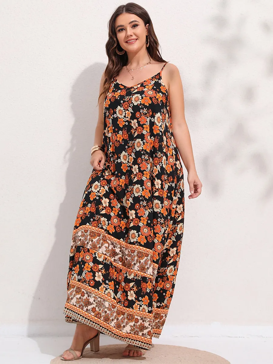 BerriesJam - 2024 V-neck Backless Elegant Large Hem Boho Long Dress