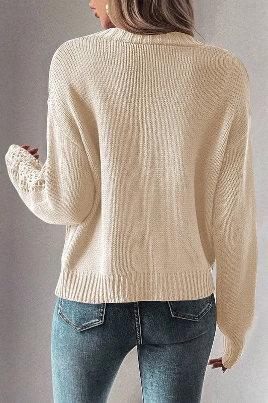 Bethany Open Knit Drop Shoulder Cardigan