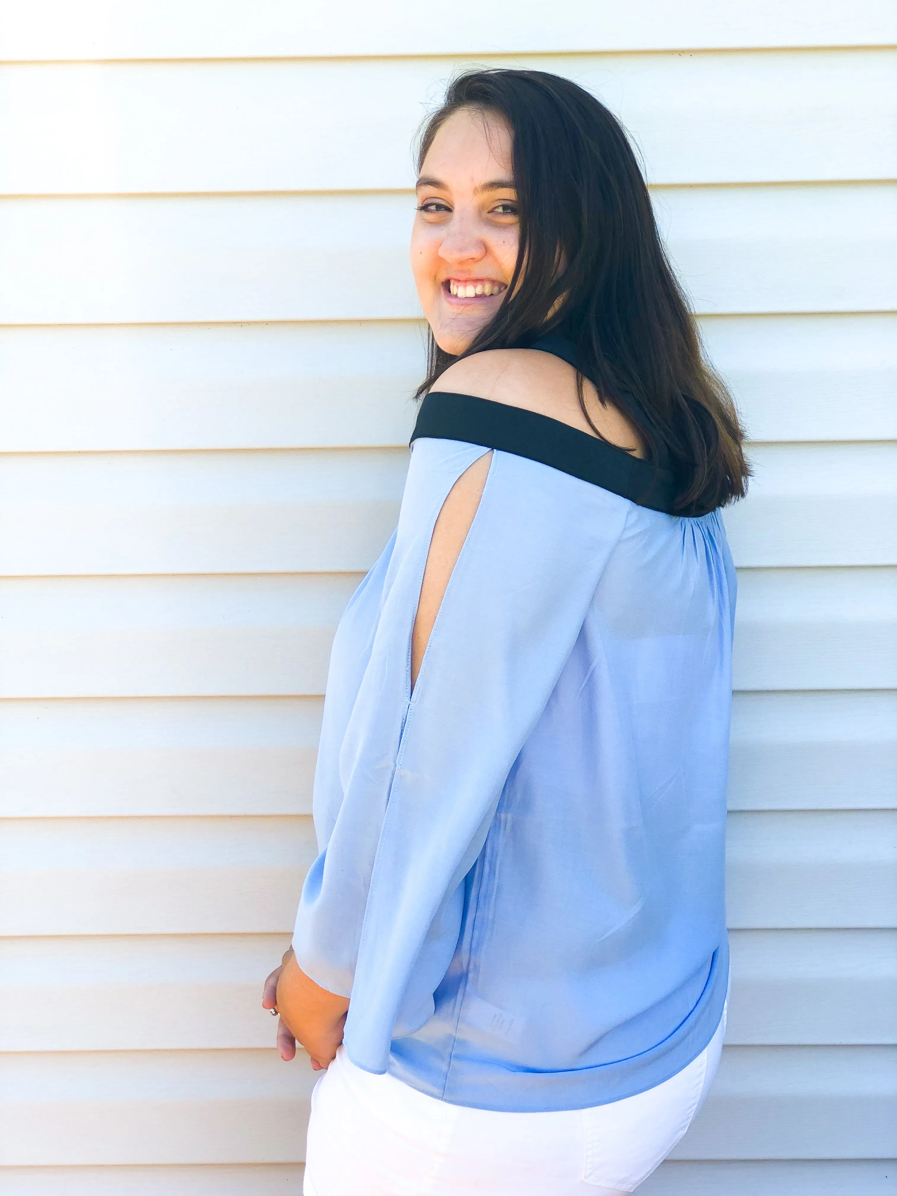 Blue Sky Flutter-Sleeve Top