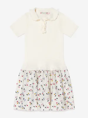 Bonpoint Girls Short Sleeve Clivia Dress in White