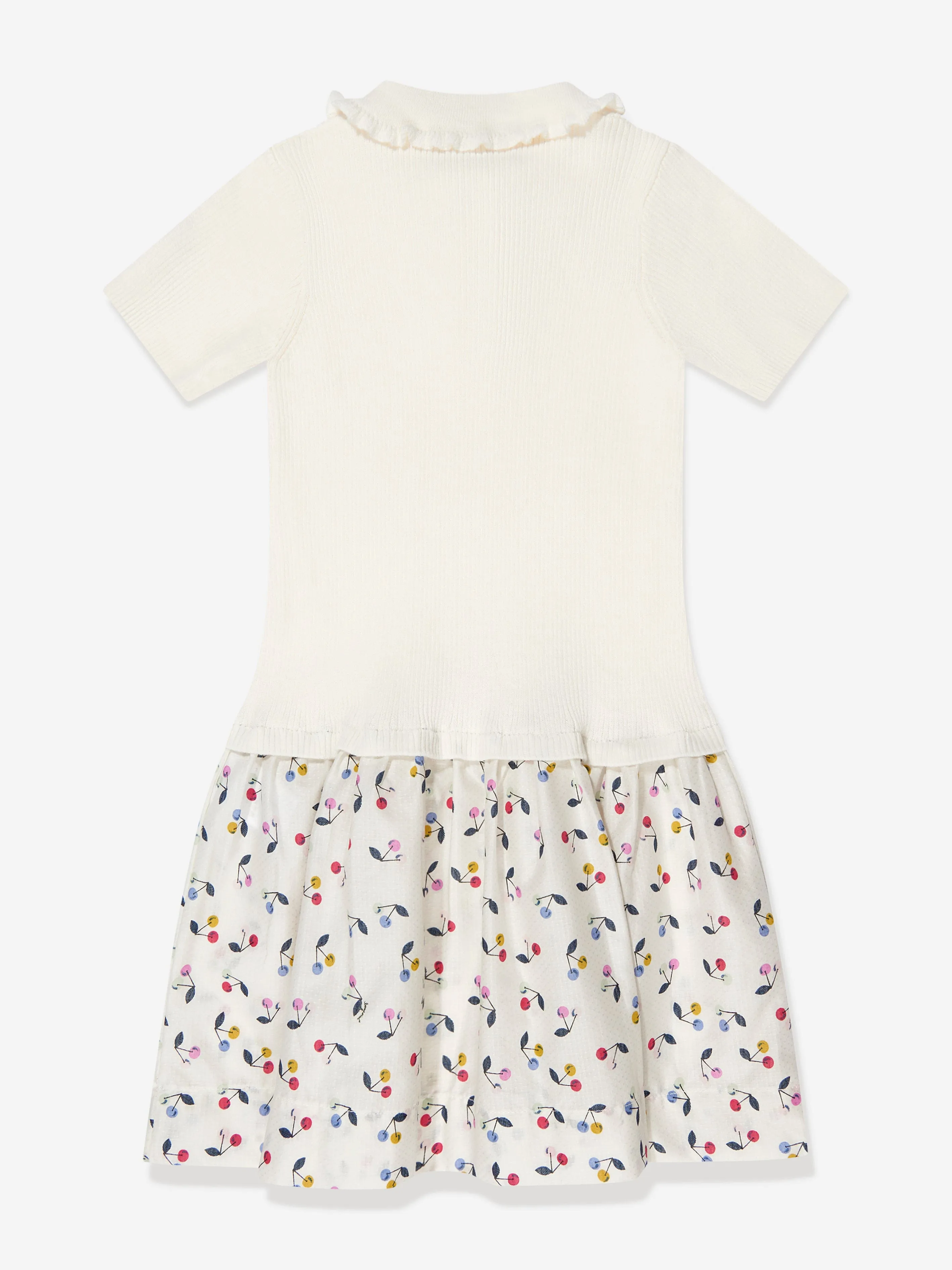 Bonpoint Girls Short Sleeve Clivia Dress in White