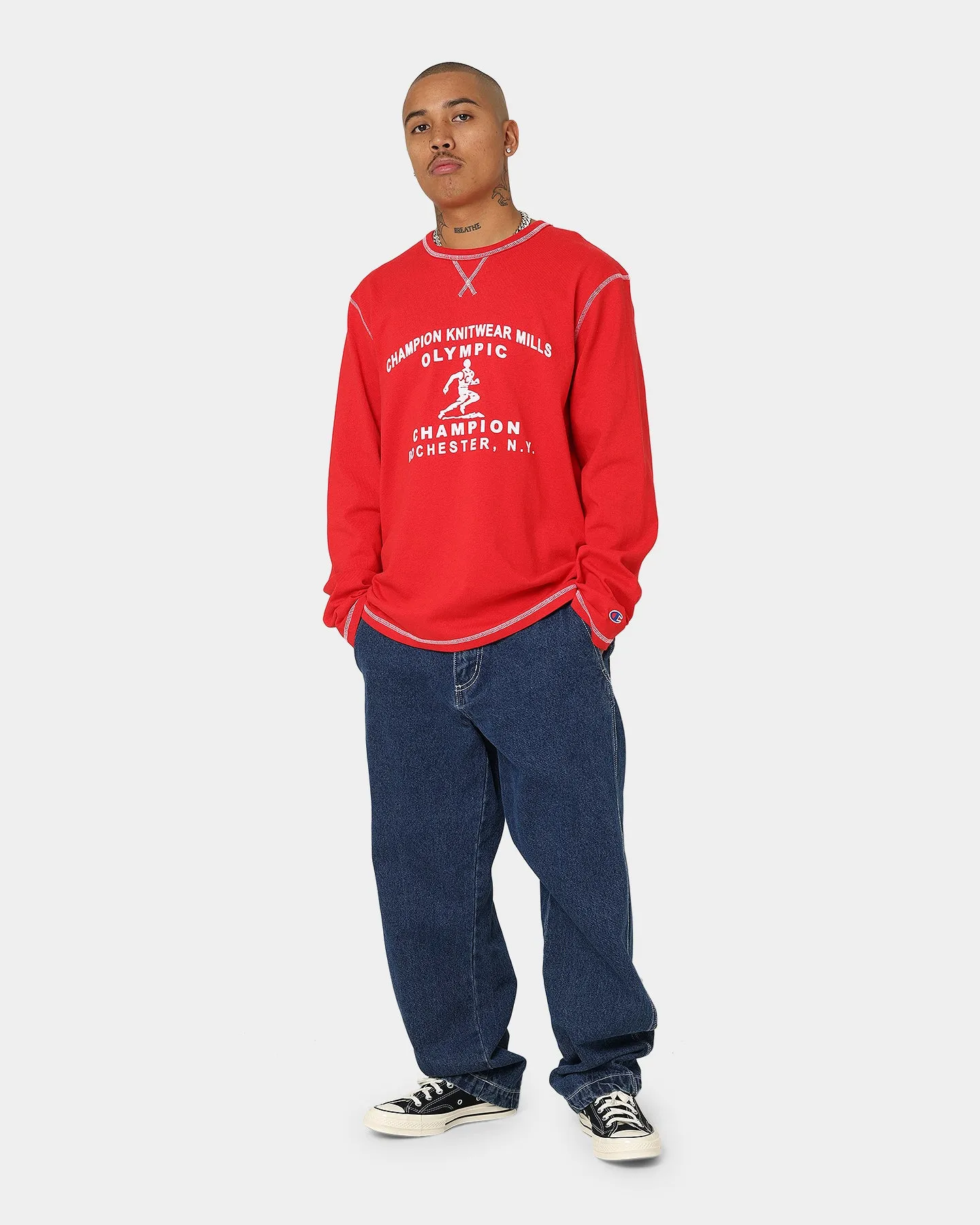 Champion Collegiate Heritage Long Sleeve T-Shirt Scarlet