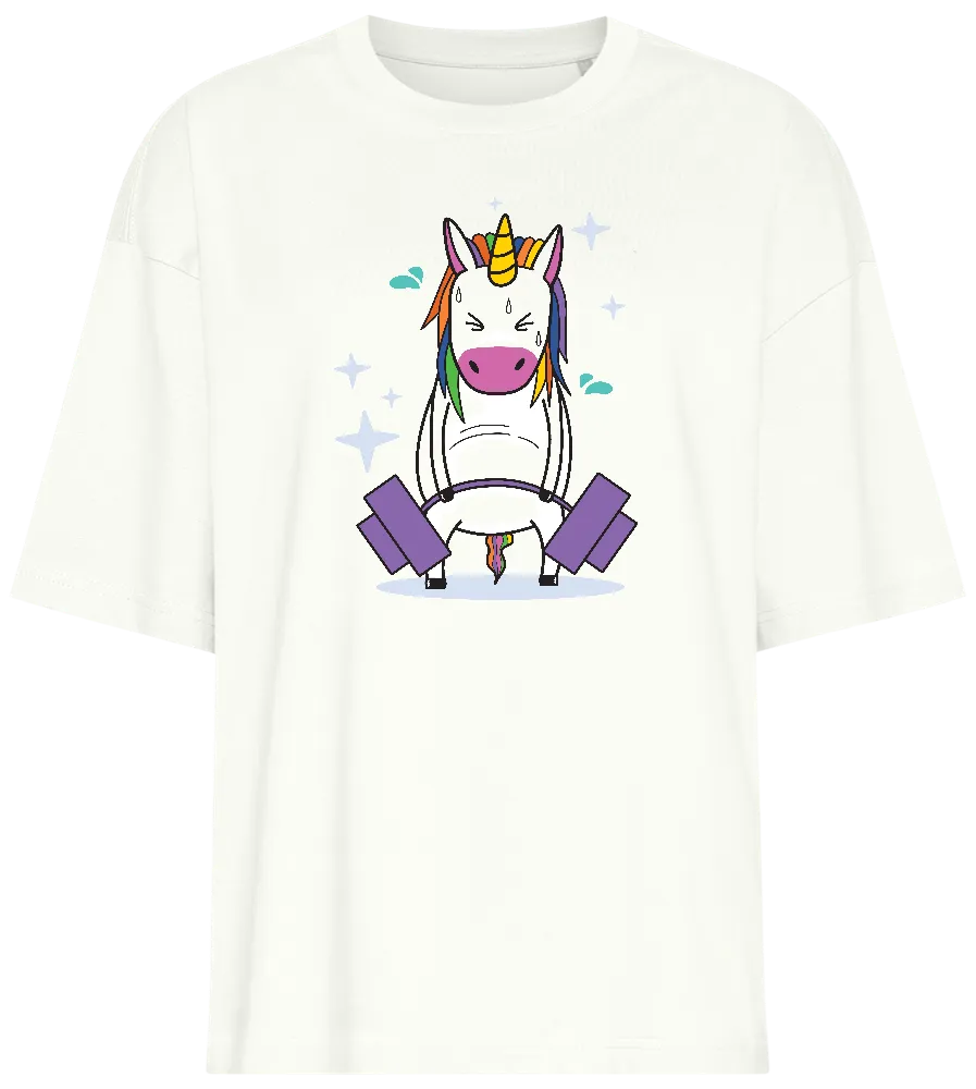 Deadlift Unicorn Design - Premium women's oversized t-shirt