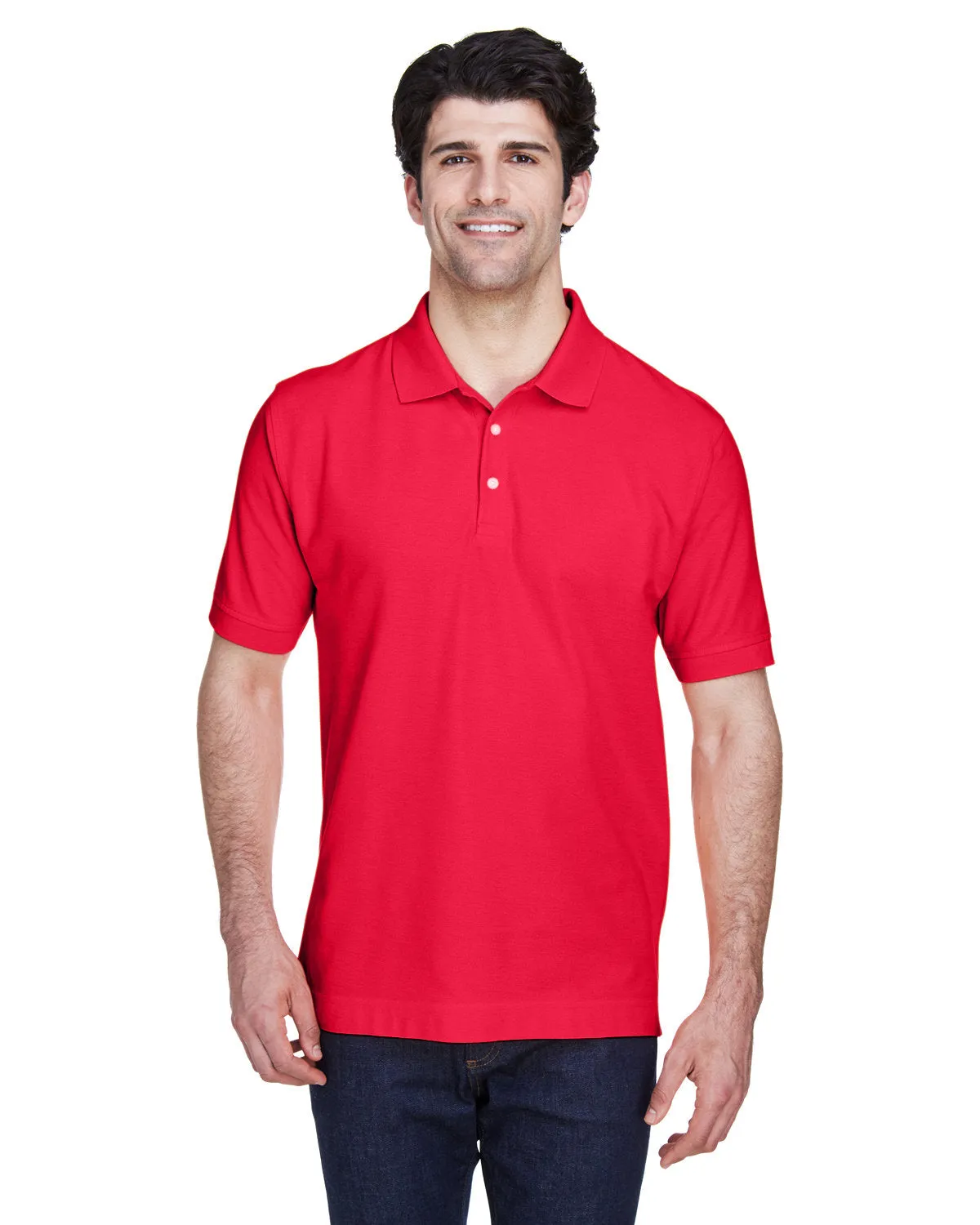 Devon & Jones Men's Pima Piqué Short-Sleeve Polo