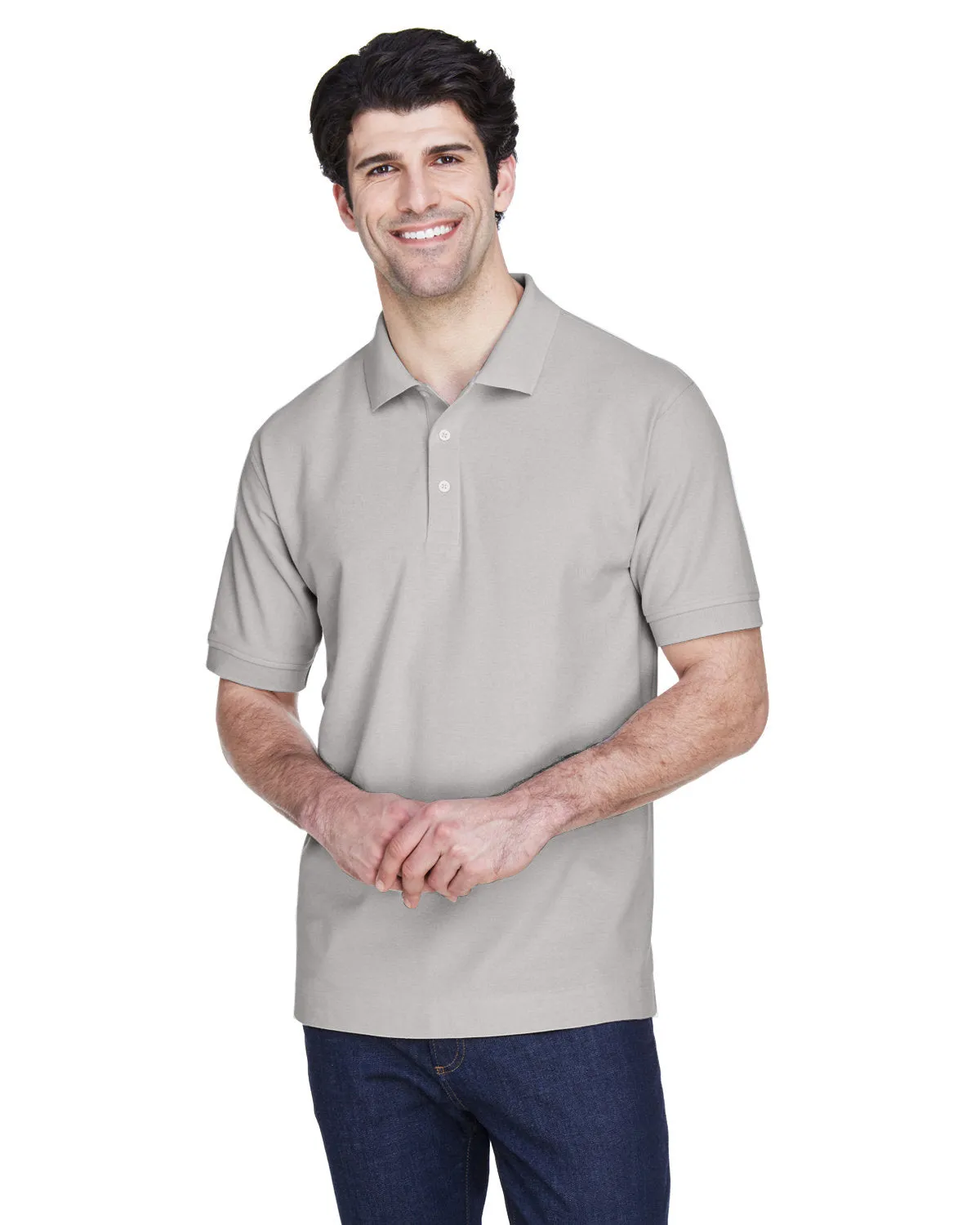 Devon & Jones Men's Pima Piqué Short-Sleeve Polo