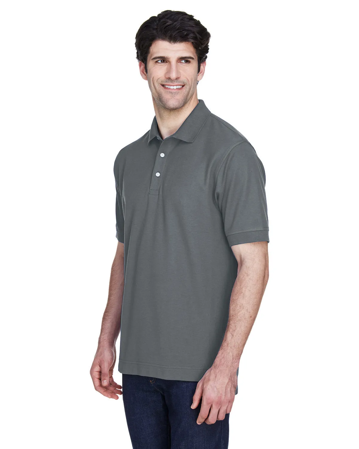 Devon & Jones Men's Pima Piqué Short-Sleeve Polo