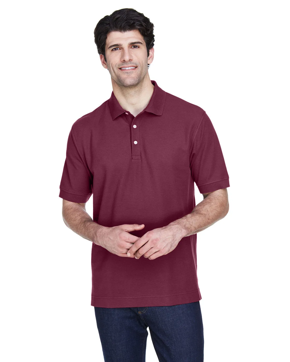 Devon & Jones Men's Pima Piqué Short-Sleeve Polo