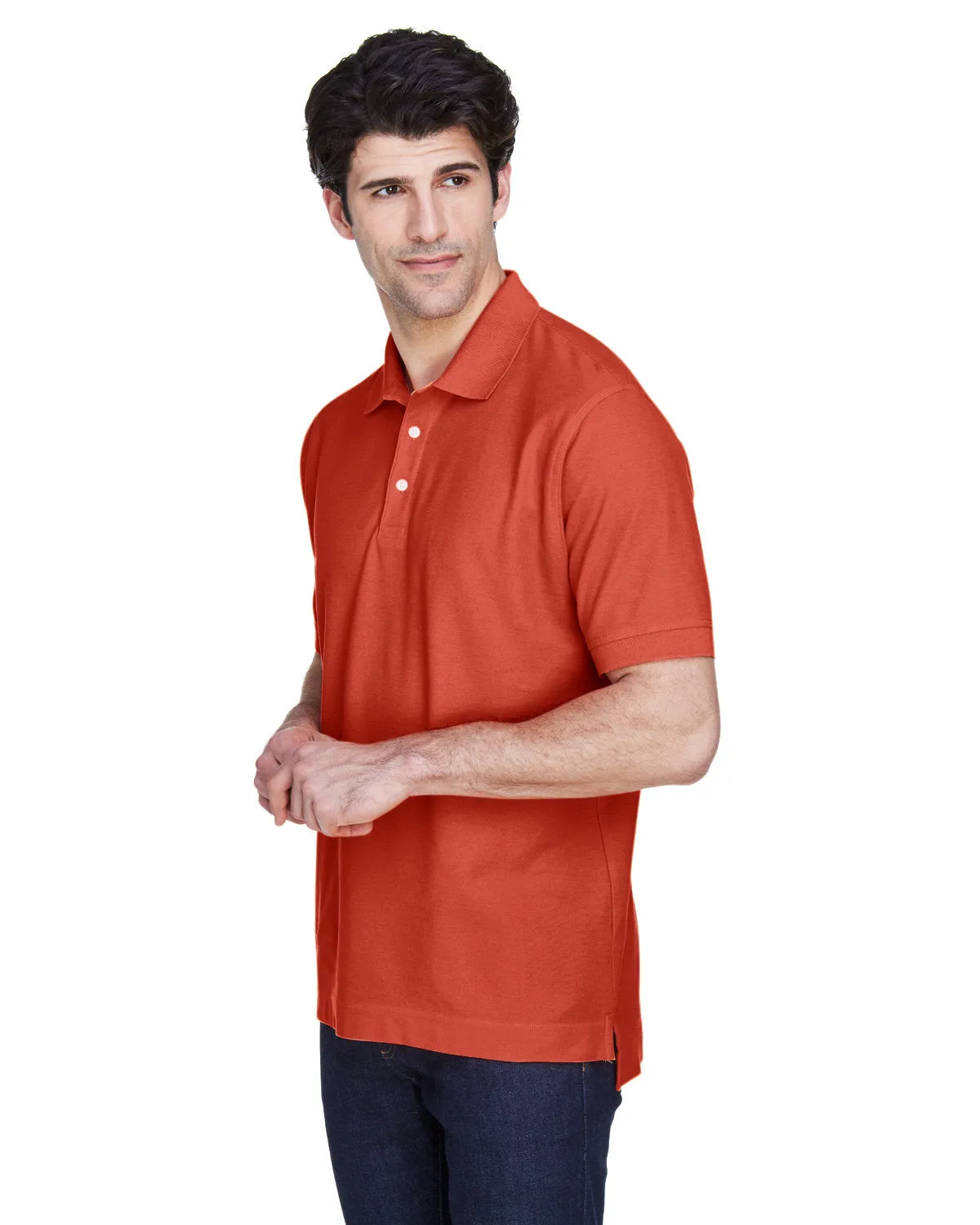 Devon & Jones Men's Pima Piqué Short-Sleeve Polo