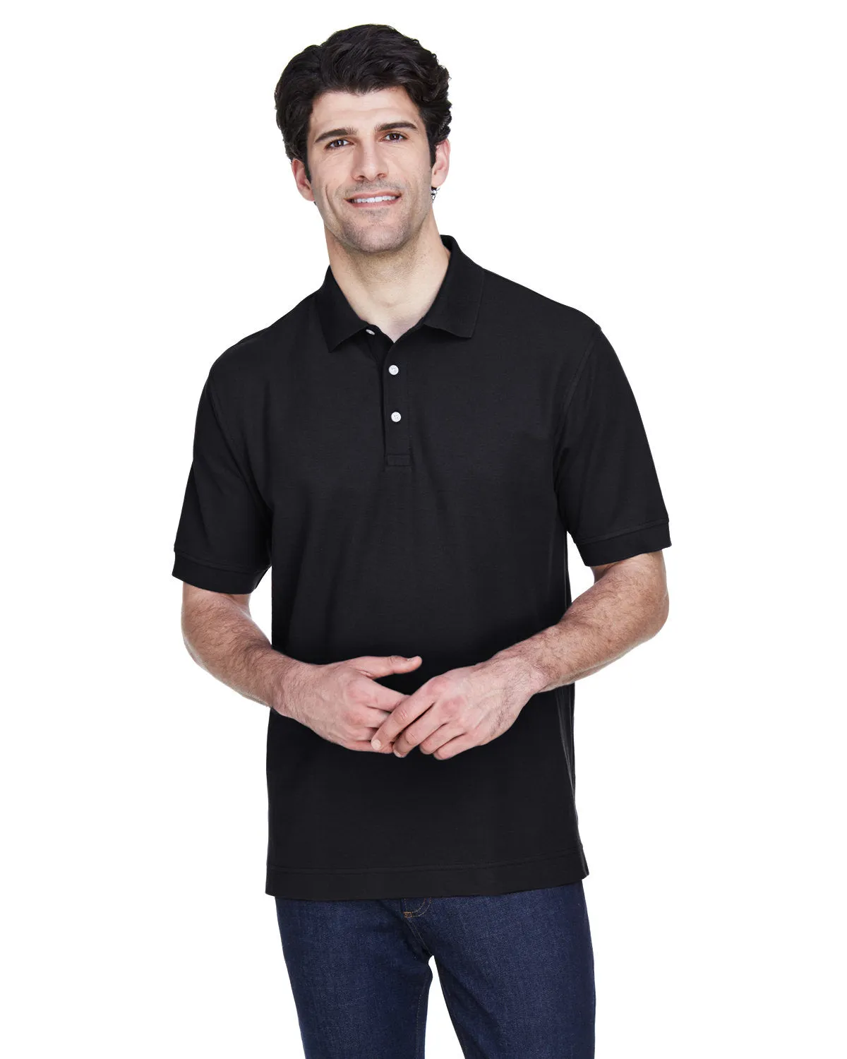 Devon & Jones Men's Pima Piqué Short-Sleeve Polo