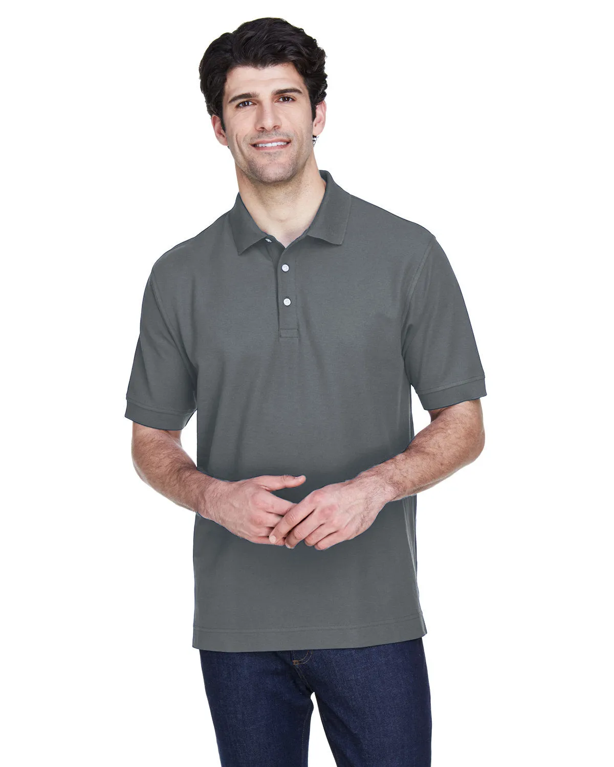 Devon & Jones Men's Pima Piqué Short-Sleeve Polo