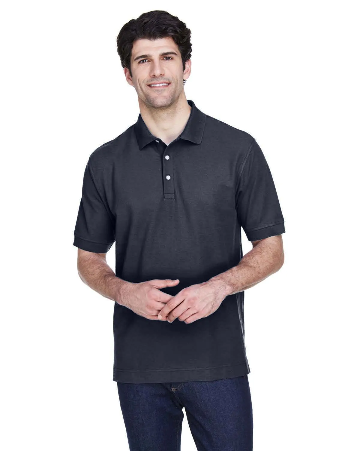 Devon & Jones Men's Pima Piqué Short-Sleeve Polo