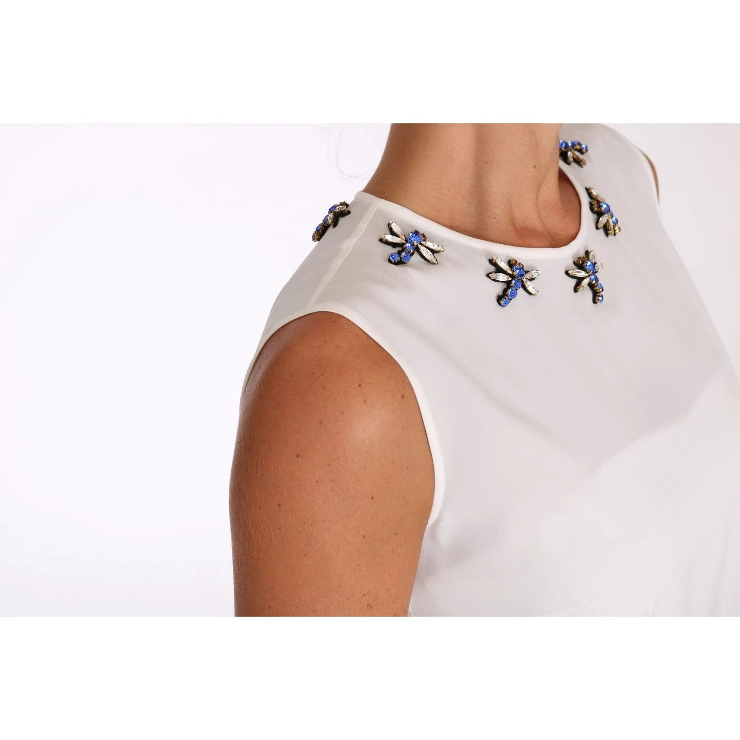 Dolce & Gabbana Elegant Embellished Sleeveless Silk Blouse