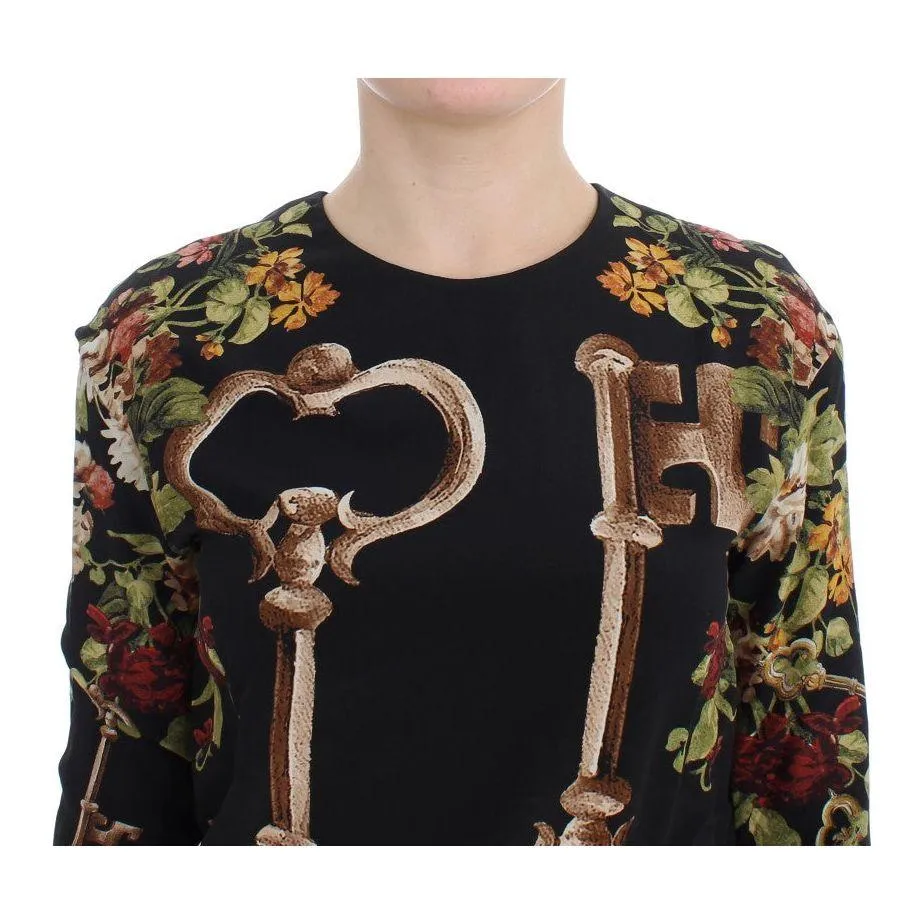 Dolce & Gabbana Elegant Medieval Print Silk Blouse