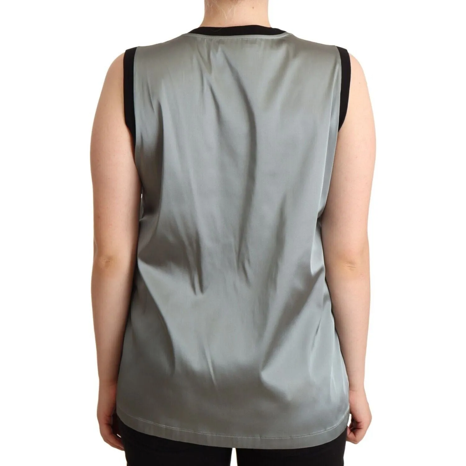 Dolce & Gabbana Elegant Silver Sleeveless Blouse