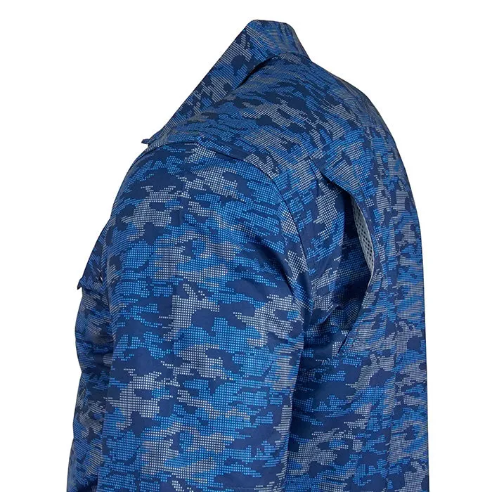 Dot Camo Stretch SS Fishing Shirt – Blue Camo