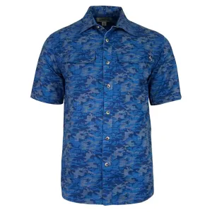 Dot Camo Stretch SS Fishing Shirt – Blue Camo