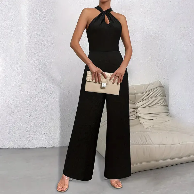 Elegant Halter Sleeveless Long Jumpsuit