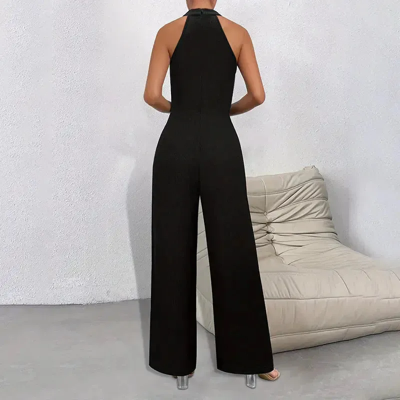 Elegant Halter Sleeveless Long Jumpsuit