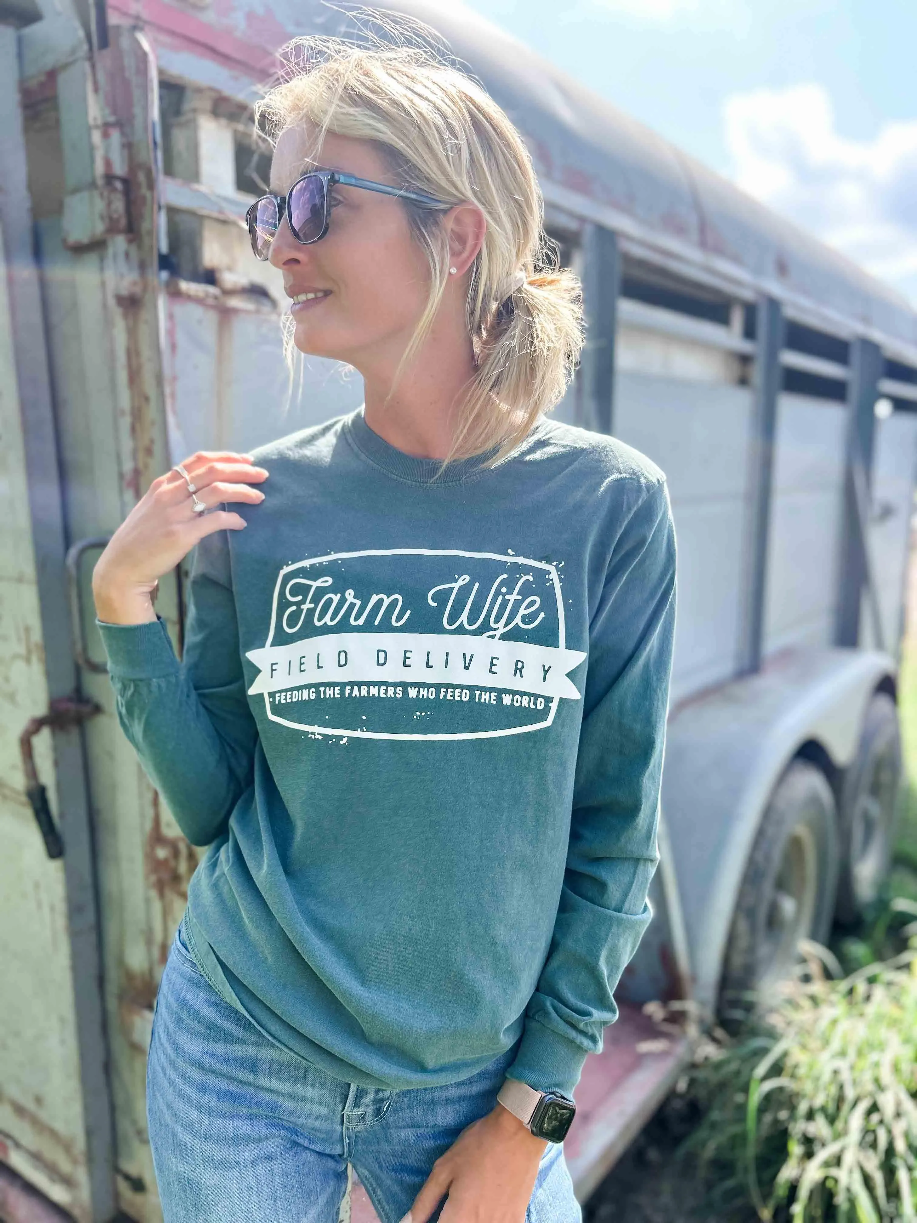 Farm Wife Field Delivery Emerald Long Sleeve