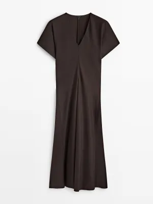 Flowing v neck midi dress