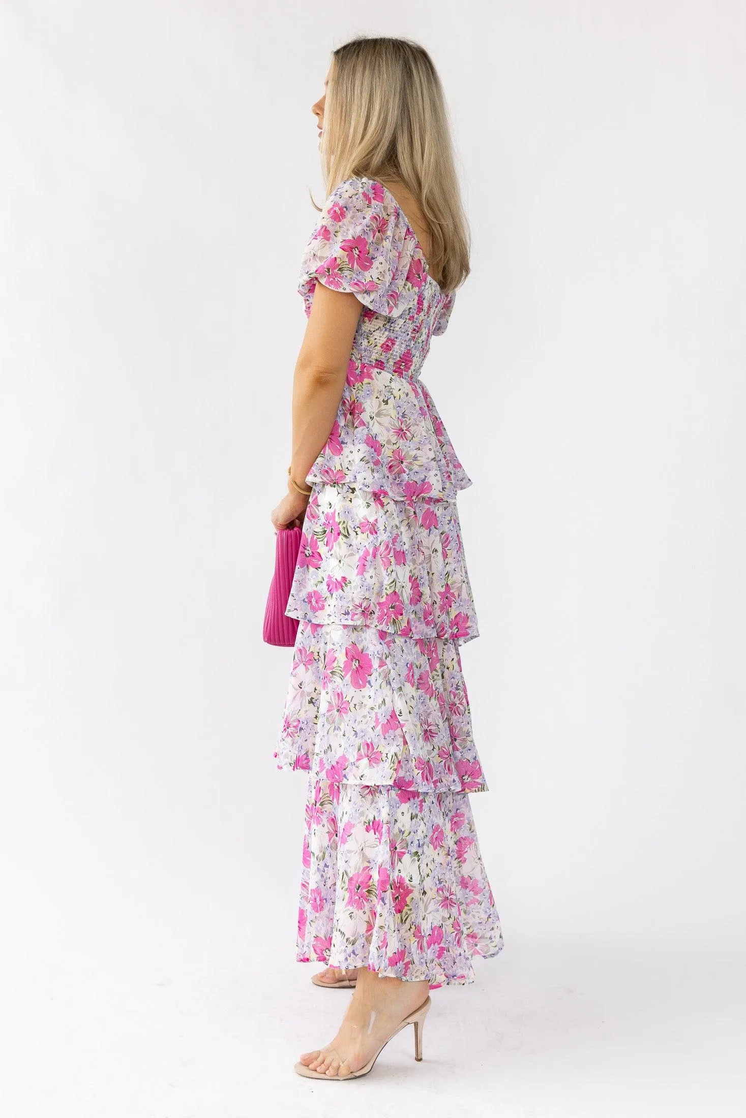 Garden Goddess Pink Floral Maxi Dress - Final Sale