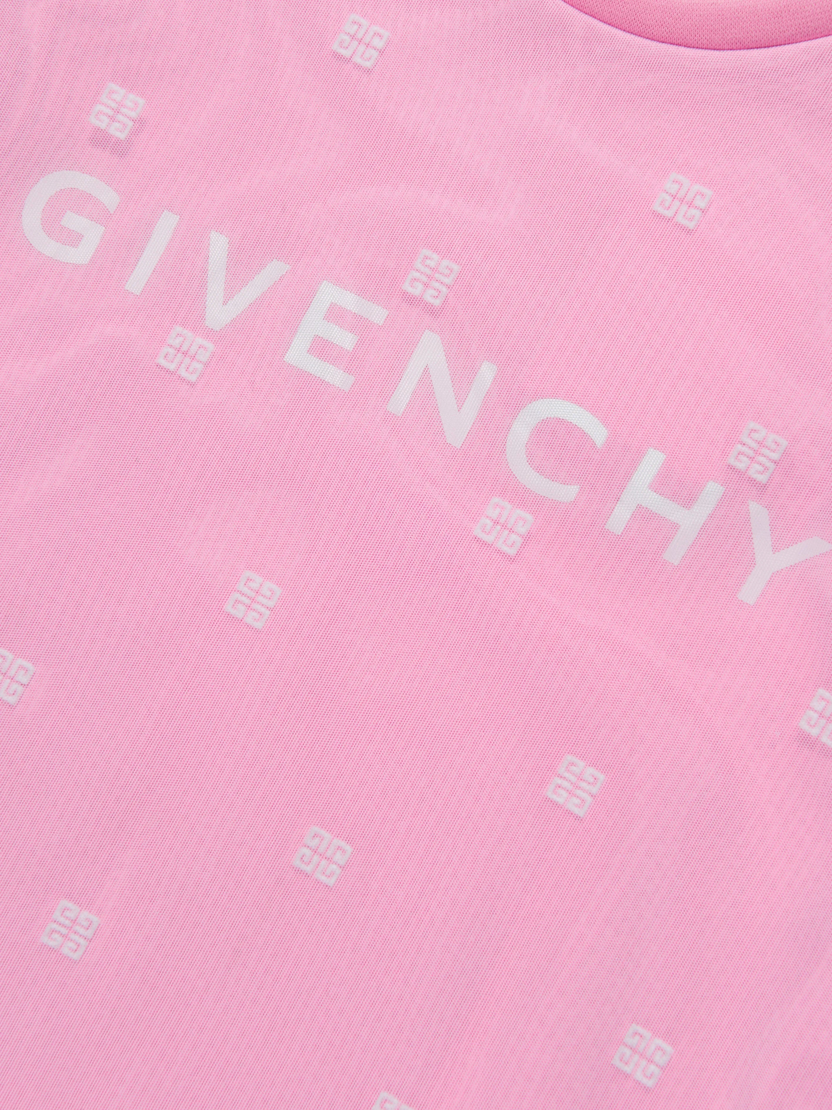 Givenchy Girls 4G Logo Mesh T-Shirt in Pink