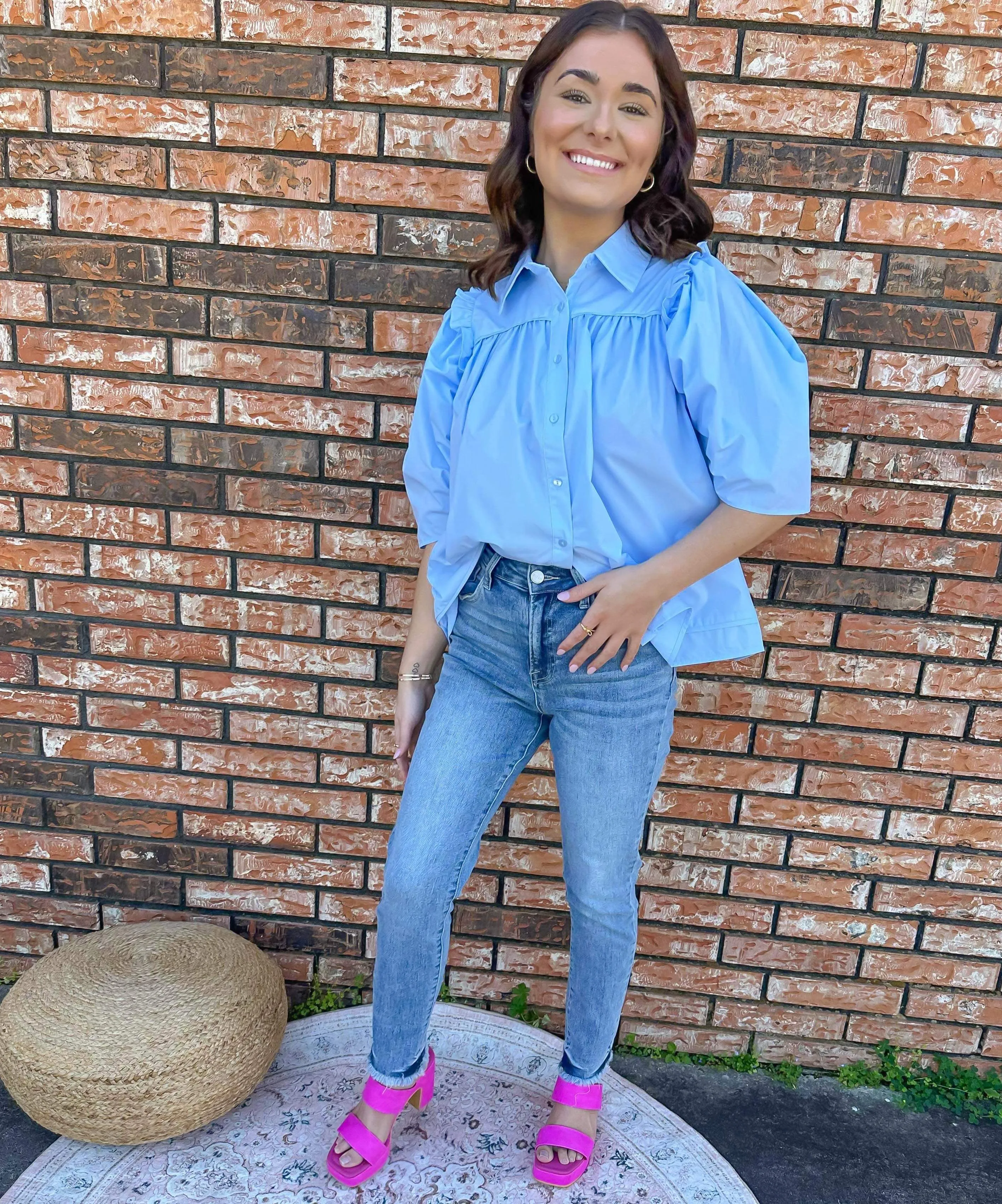 Graceful Beauty Top Chambray