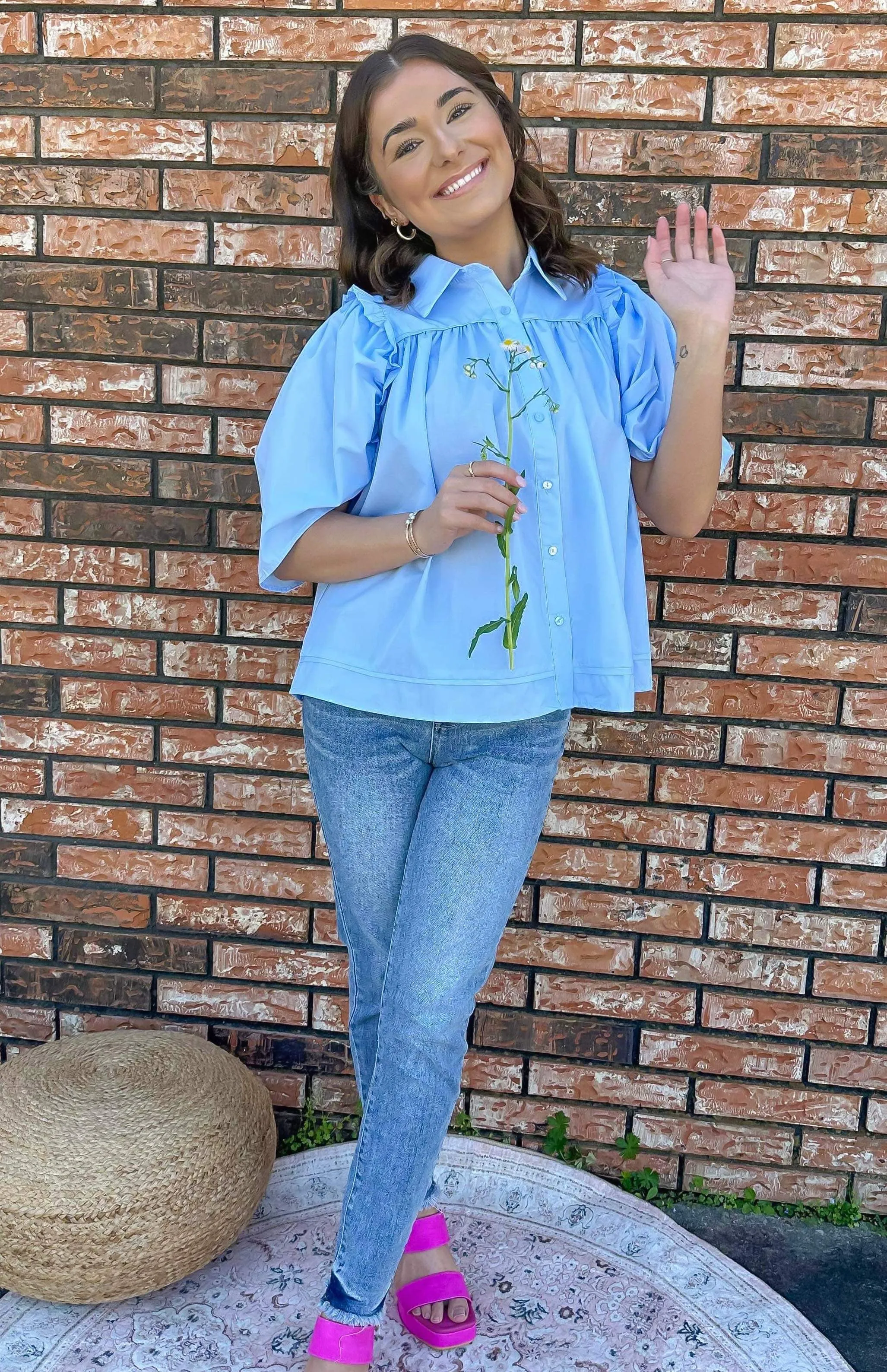 Graceful Beauty Top Chambray