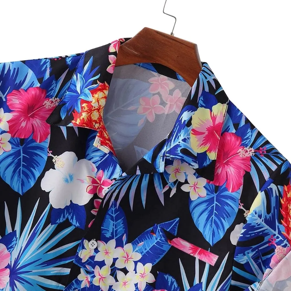 Hawaiian Shirt for Men Funky Casual Button Down Shortsleeve