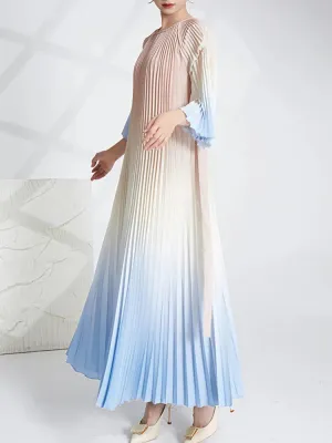 HEYFANCYSTYLE Pastel Ombre Pleated Dress