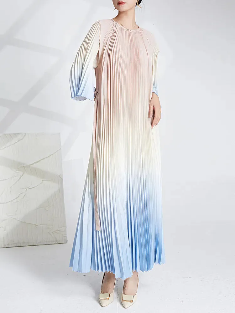 HEYFANCYSTYLE Pastel Ombre Pleated Dress