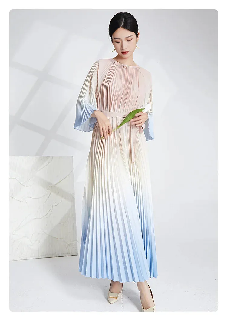 HEYFANCYSTYLE Pastel Ombre Pleated Dress