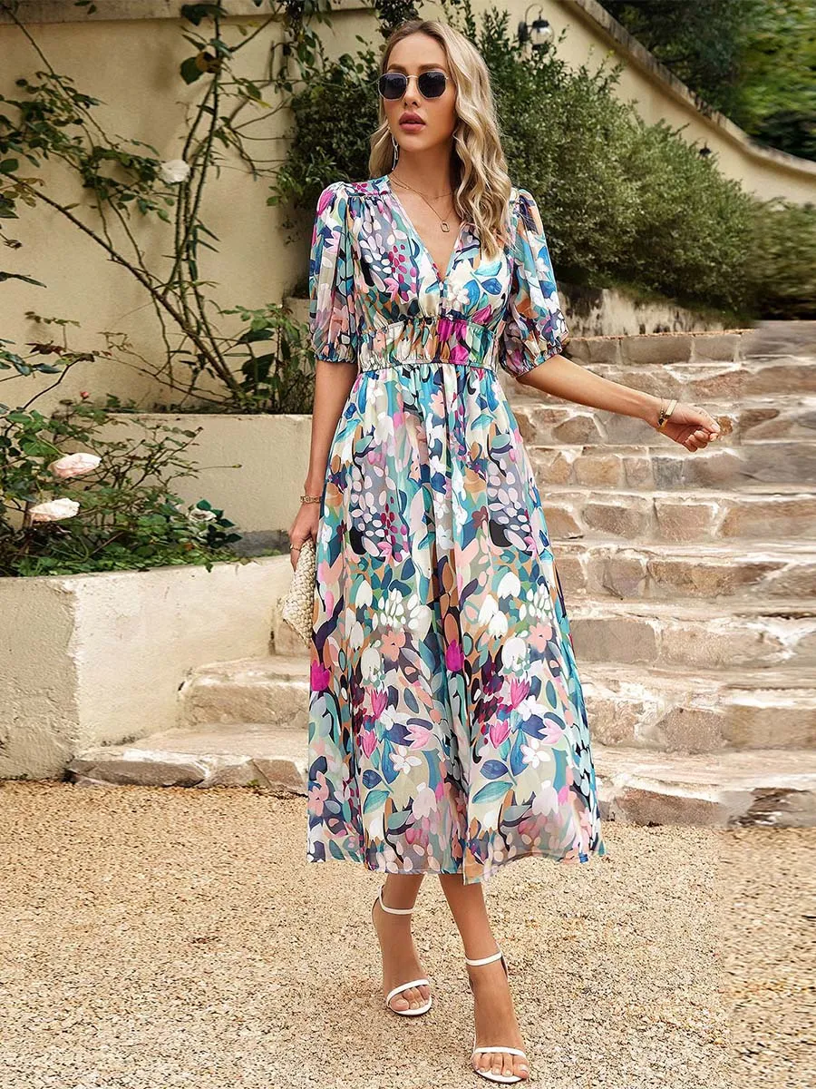 iForgirls Chiffon Printed Dress