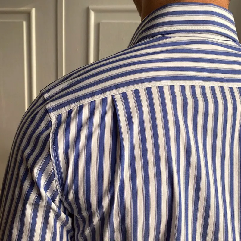 Italian Blue Striped Shirt