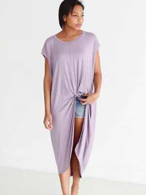 Light Purple DLMN Knotted High-Low Top