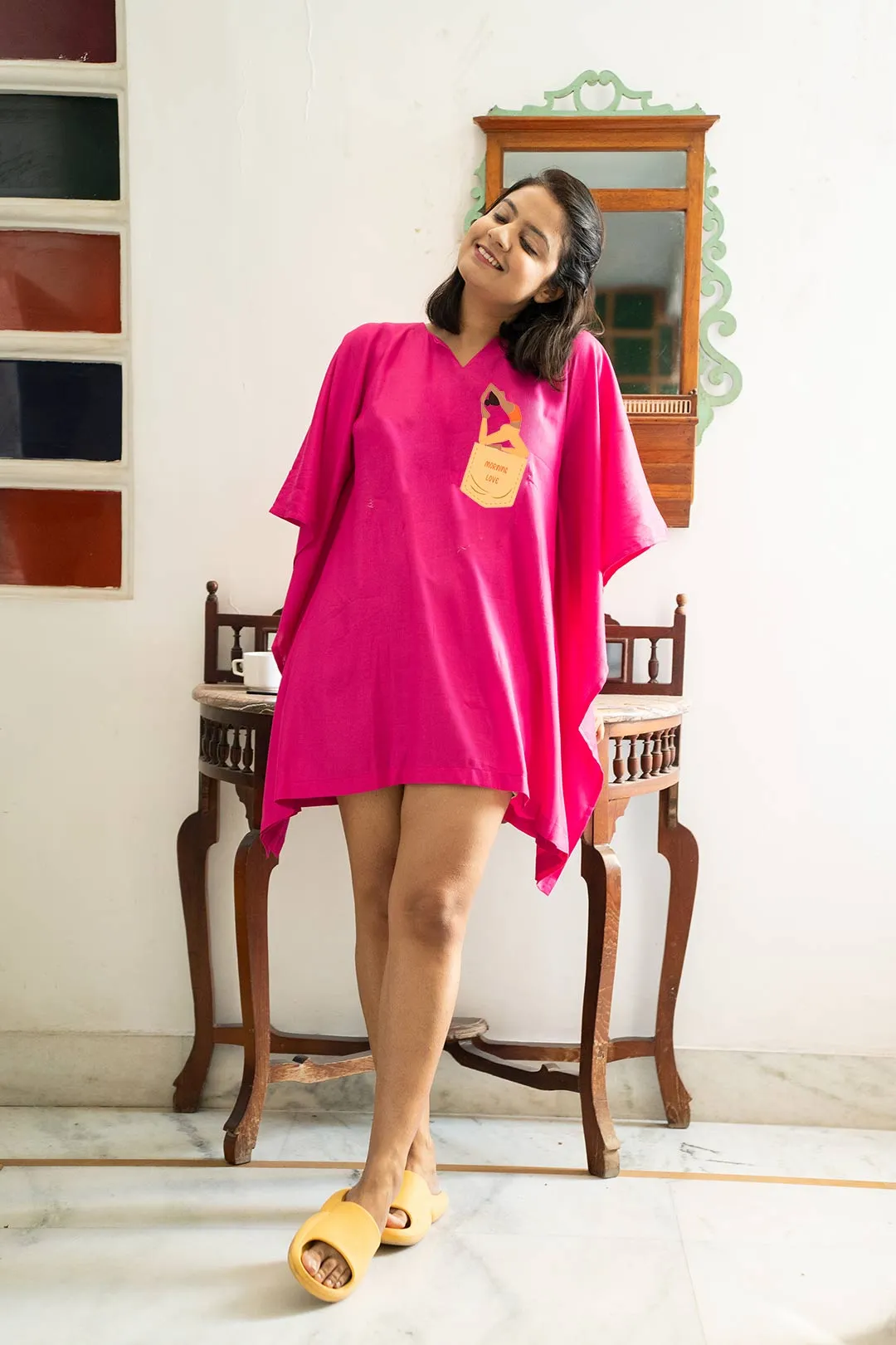 Magenta Kaftan Nightdress - MorningLover