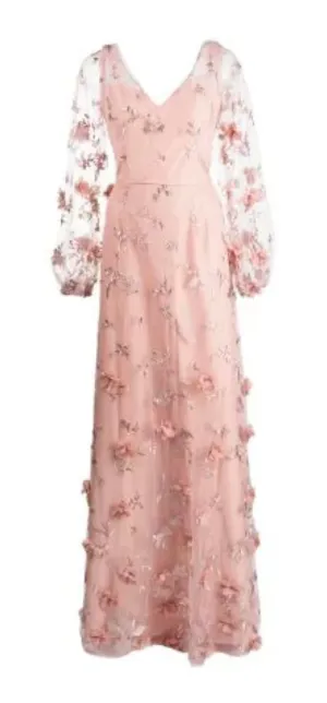 Marchessa Notte Designer Embroidered Flutter Floral Mother of the Bride Dress