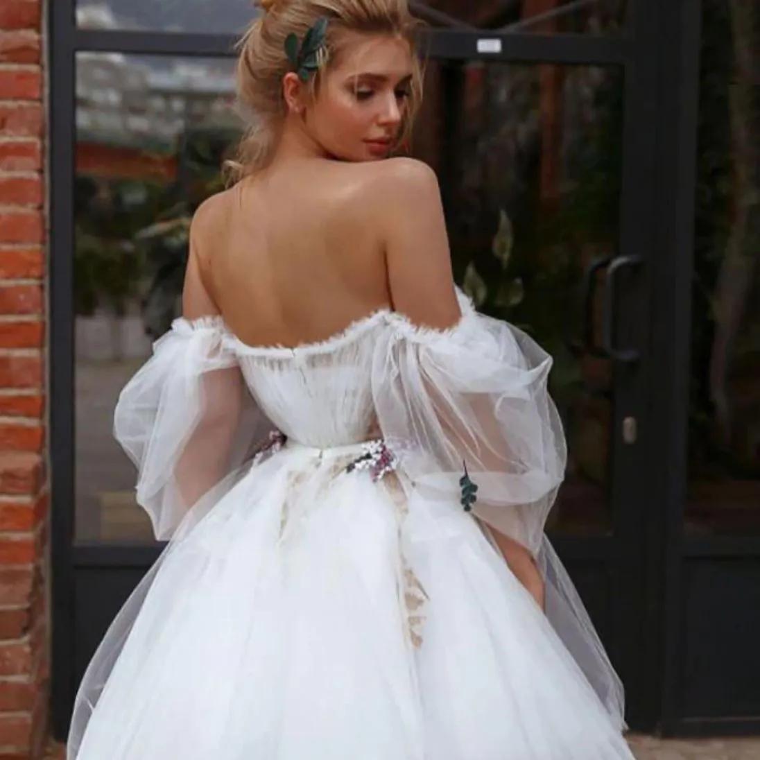 Modern Off-Shoulder Wedding Dress