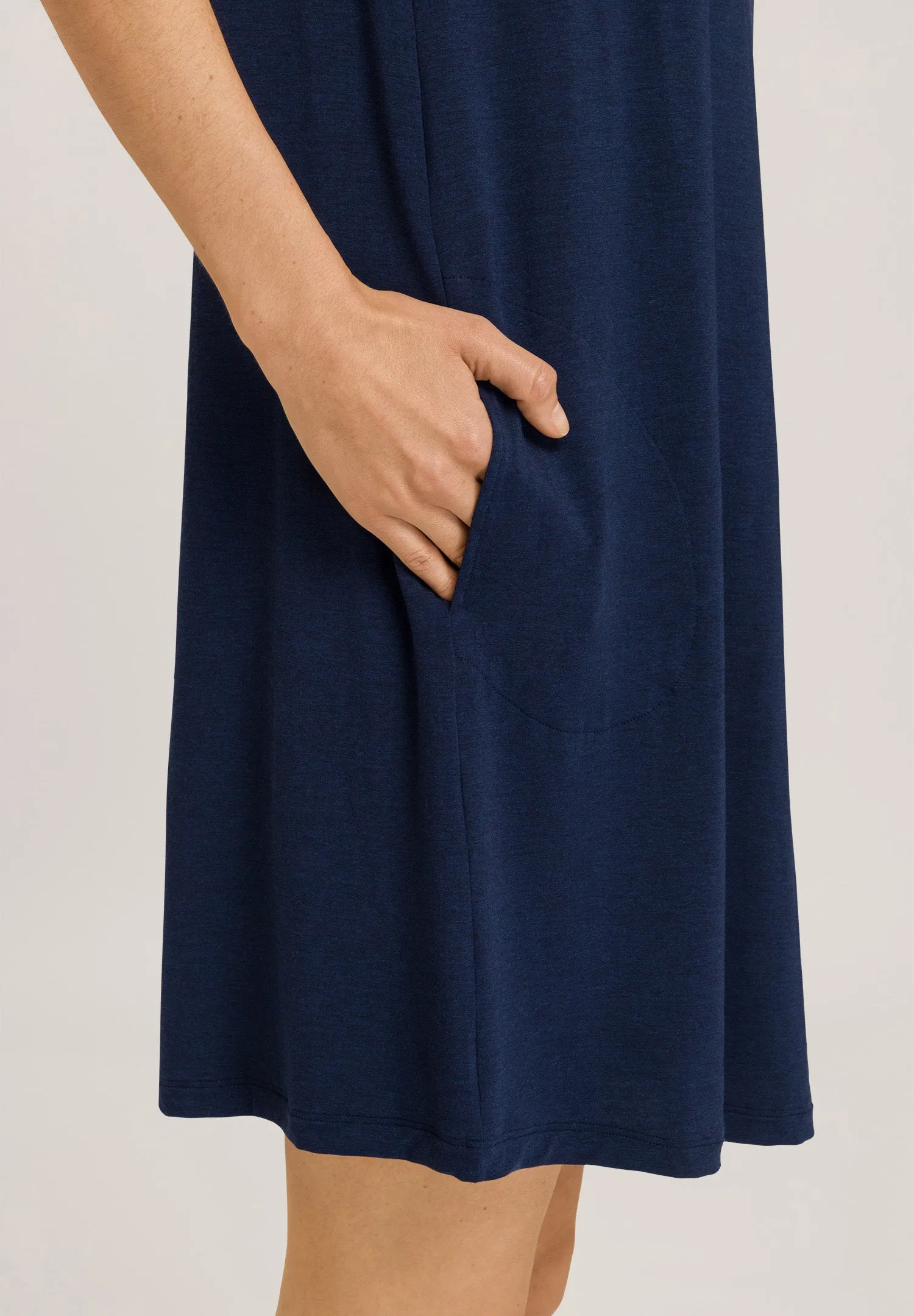 Natural Elegance Soft Round Neck Nightgown | Deep Navy 74949-1610