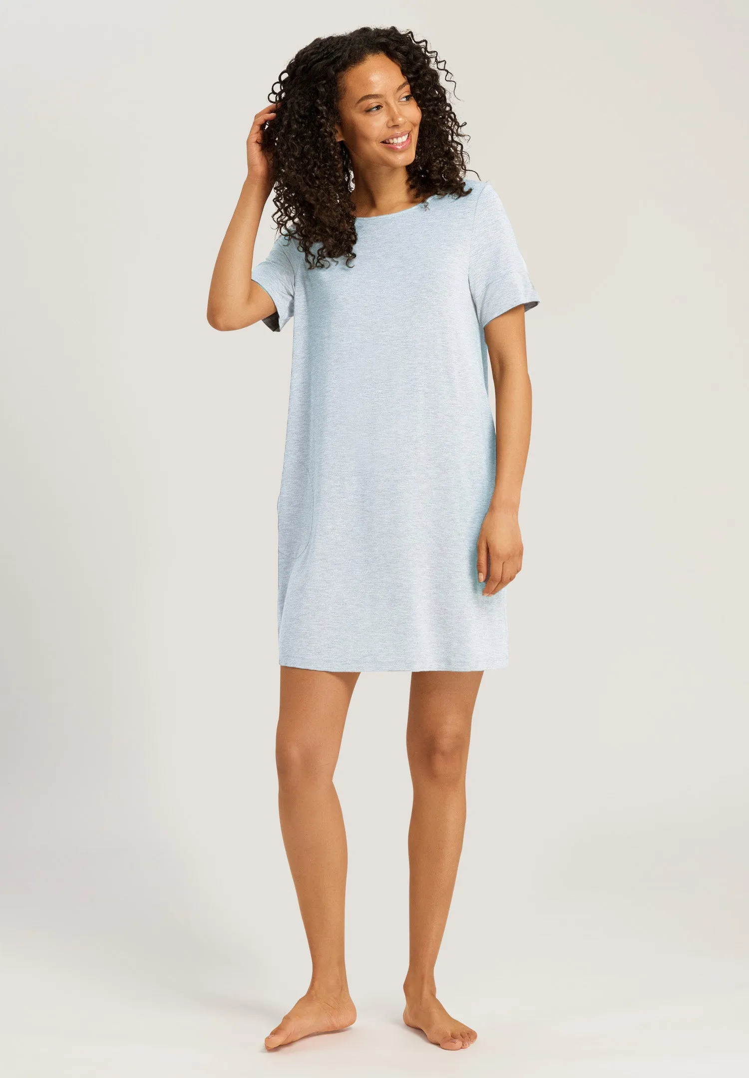 Natural Elegance Soft Round Neck Nightgown | Whispering Blue 74949-2503