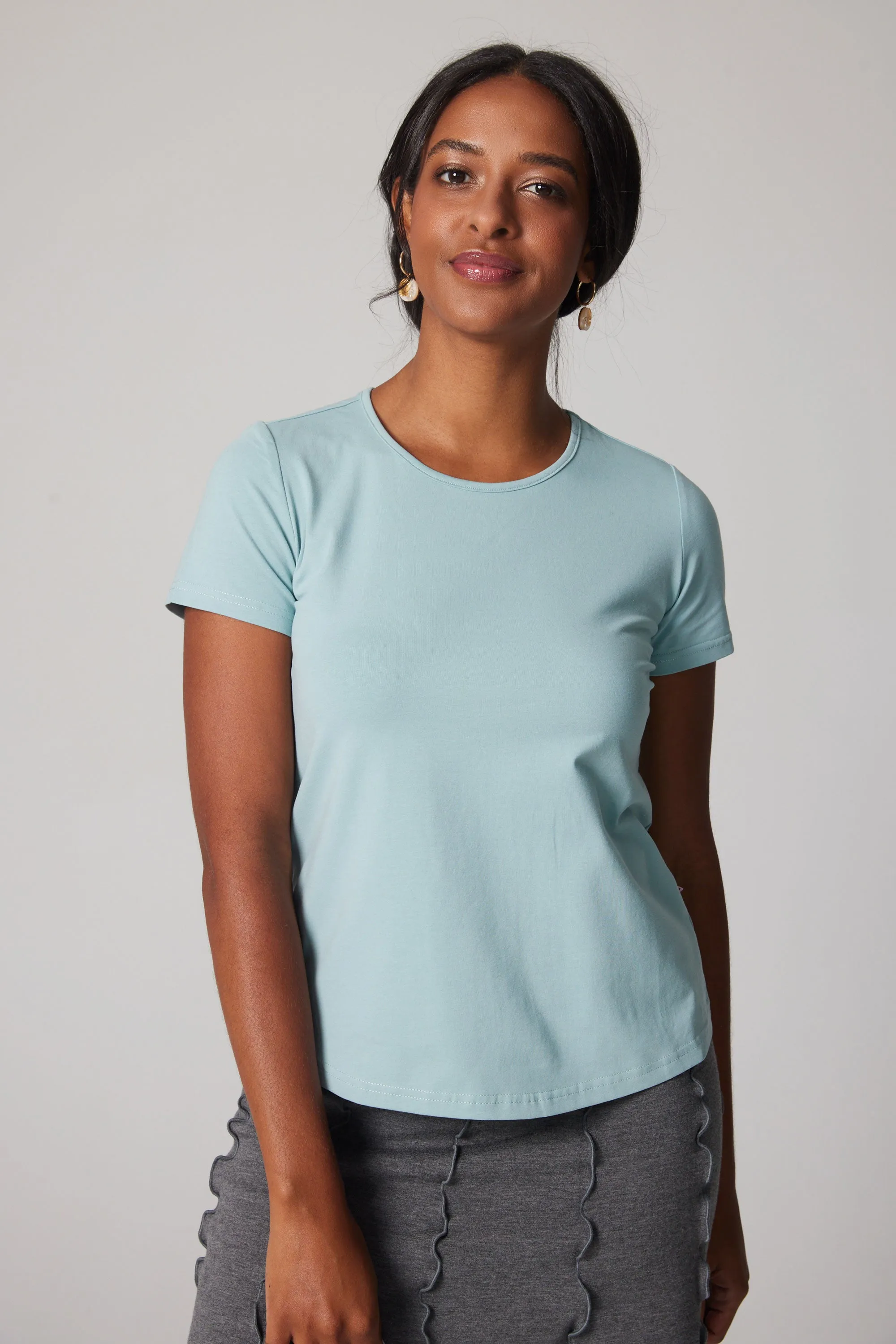 Organic scoop neck t-shirt - Sea Foam Blue