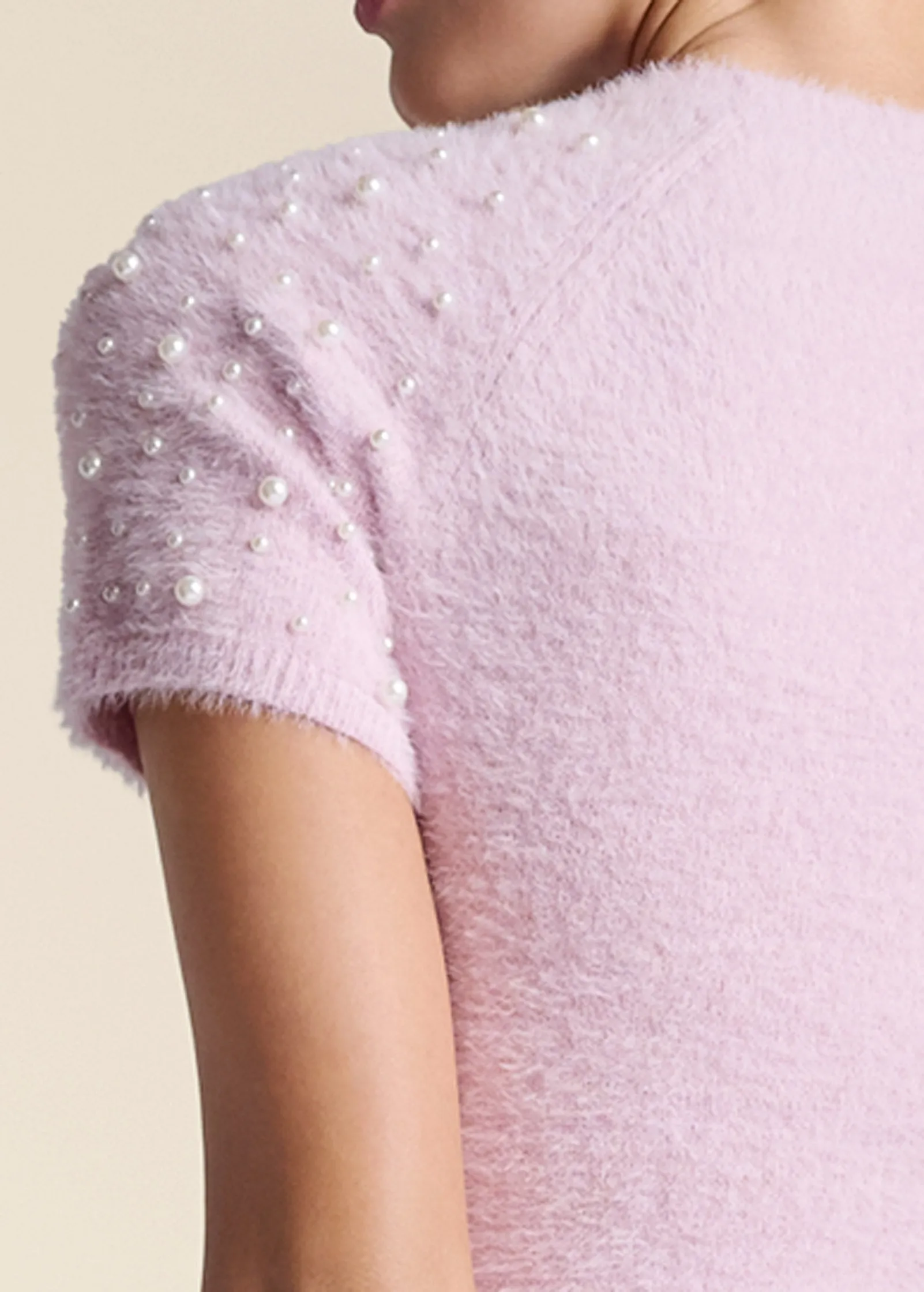 Pearl Short Sleeve Sweater - Lilac