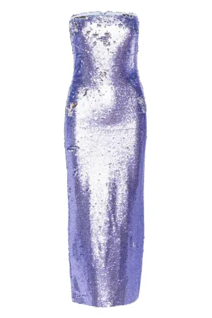 Phoenix Lavenderite Strapless Sequined Midi Dress