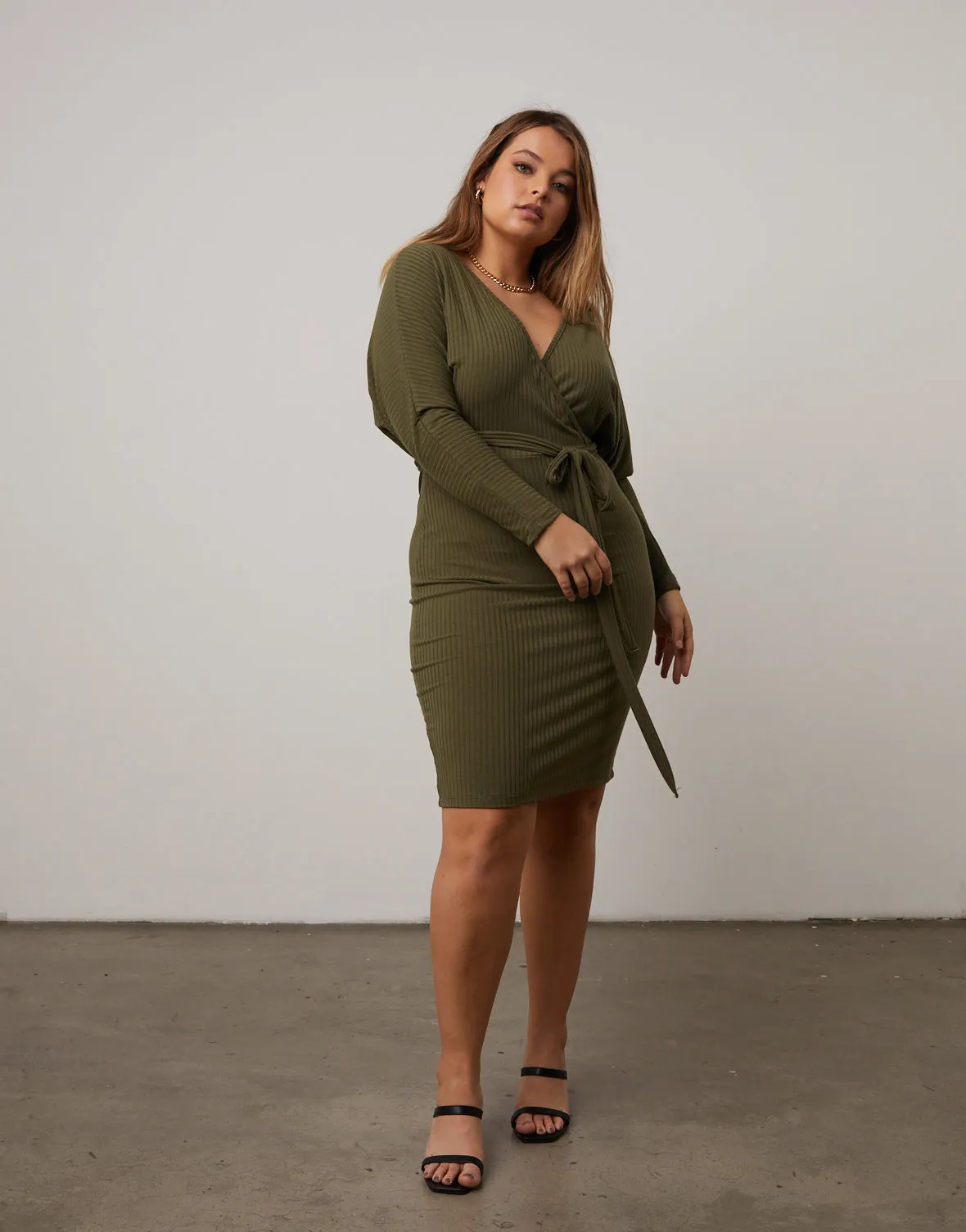 Plus Size Surplice Knit Dress