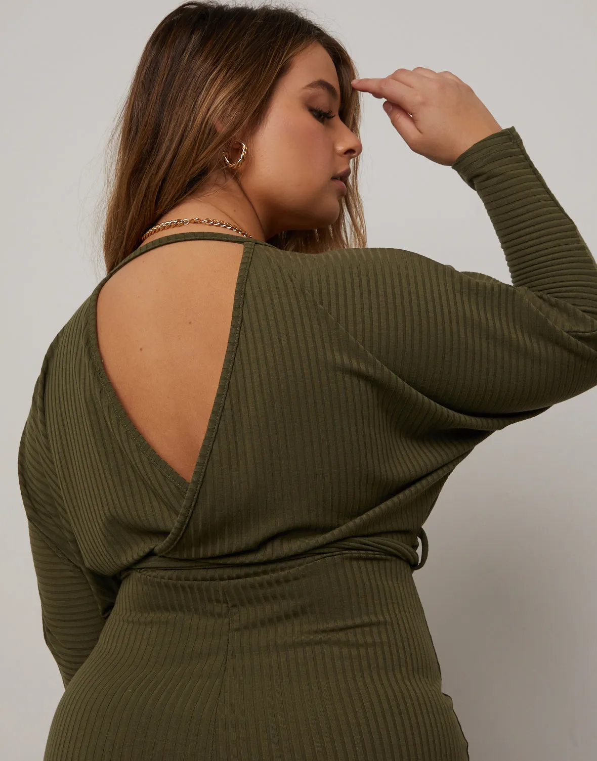 Plus Size Surplice Knit Dress